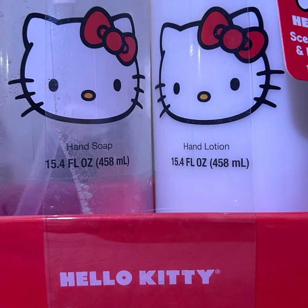 Hello Kitty Scented Hand Lotion And Hand Soap Set With Tray Made By Sanrio NWTS
